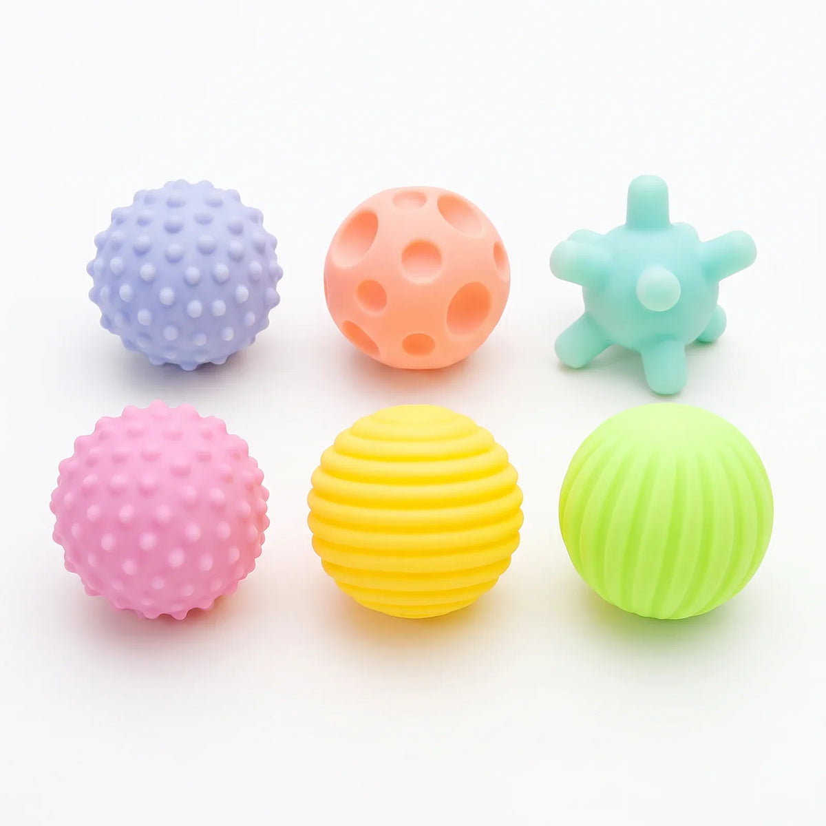 Les six balles sensorielles, coloris pastel