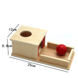 Boîte de permanence Montessori en bois, plateau et balle 